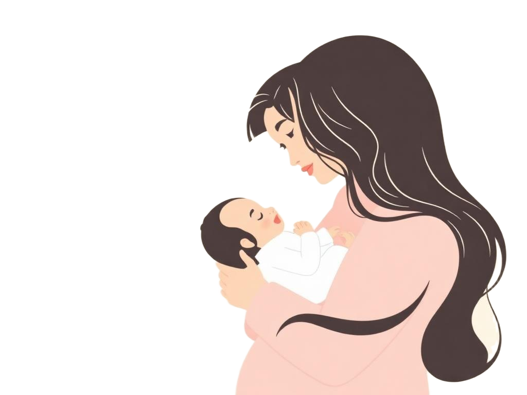 Illustrazione di un genitore che tiene in braccio il proprio neonato